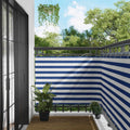 Balkonsichtschutz Blau und Weiß 110 x 600 cm Oxford-Stoff