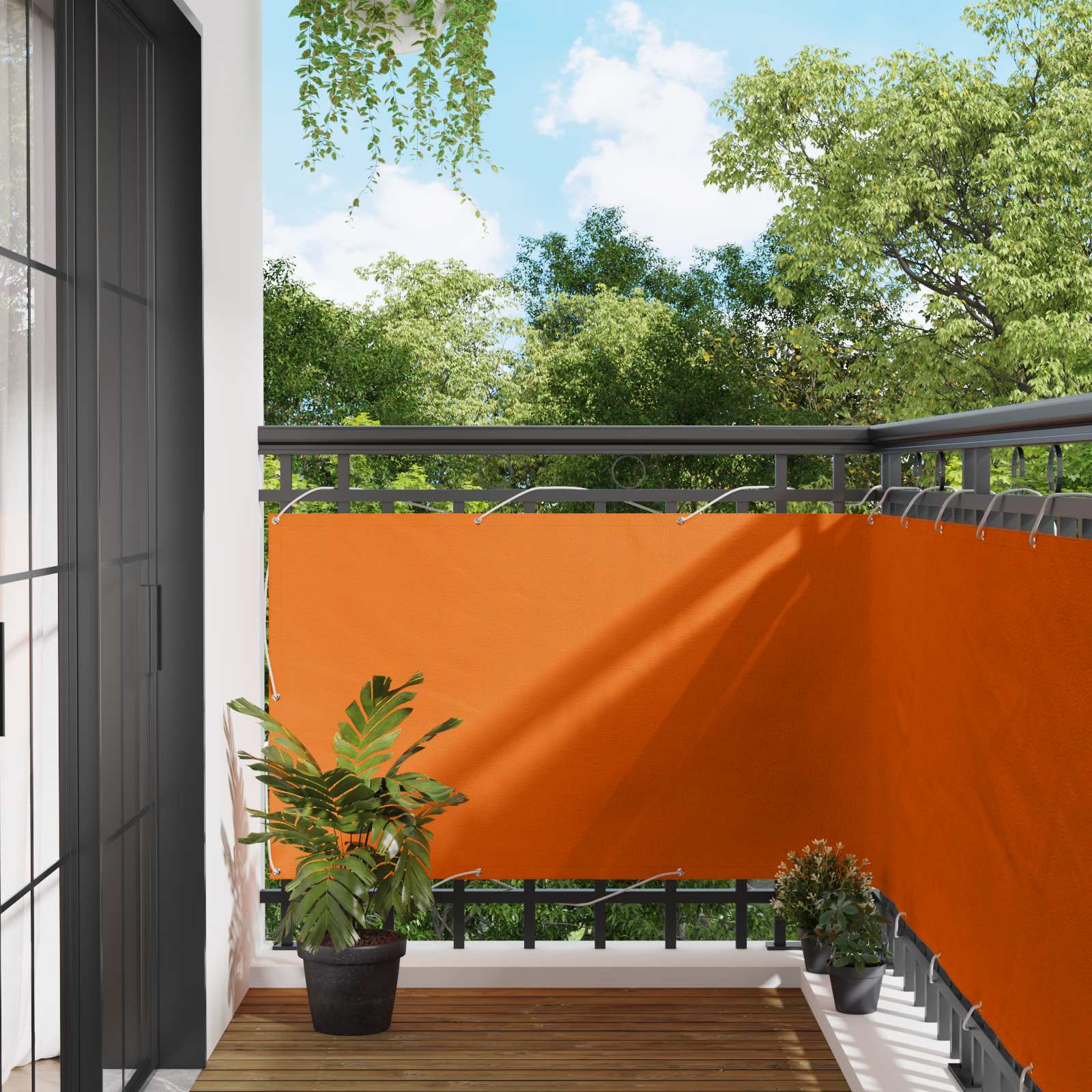 Balkonsichtschutz Orange 100 x 800 cm Oxford-Stoff