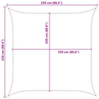Sonnensegel Hellgrau und Weiß 2,5 x 2,5 m