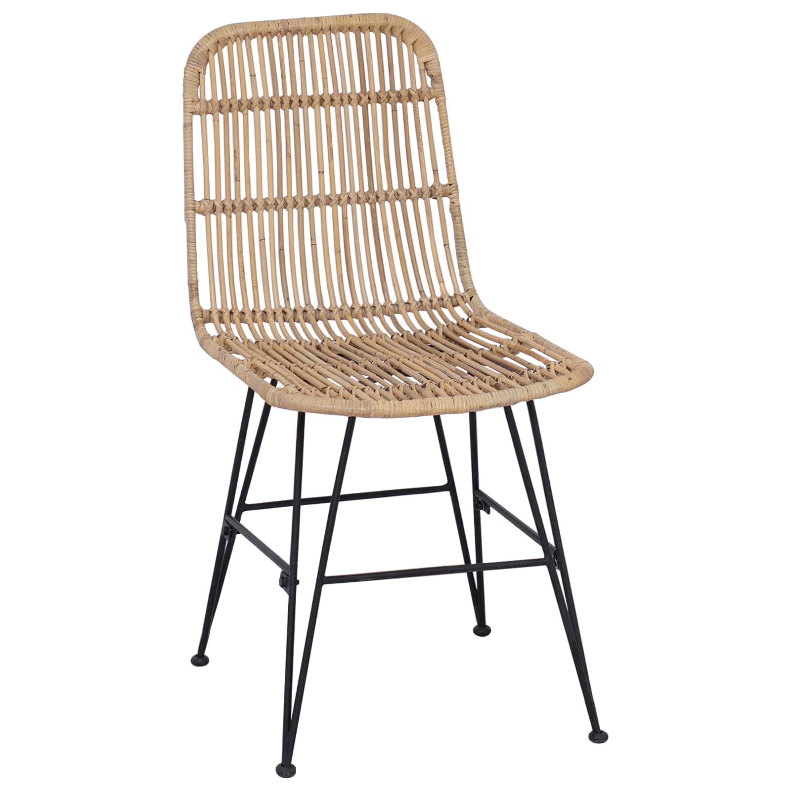 Esststuhl 2 pcs Natur 41 x 55 x 85 cm Rattan und Stahl