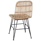 Esststuhl 2 pcs Natur 41 x 55 x 85 cm Rattan und Stahl