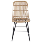 Esststuhl 2 pcs Natur 41 x 55 x 85 cm Rattan und Stahl