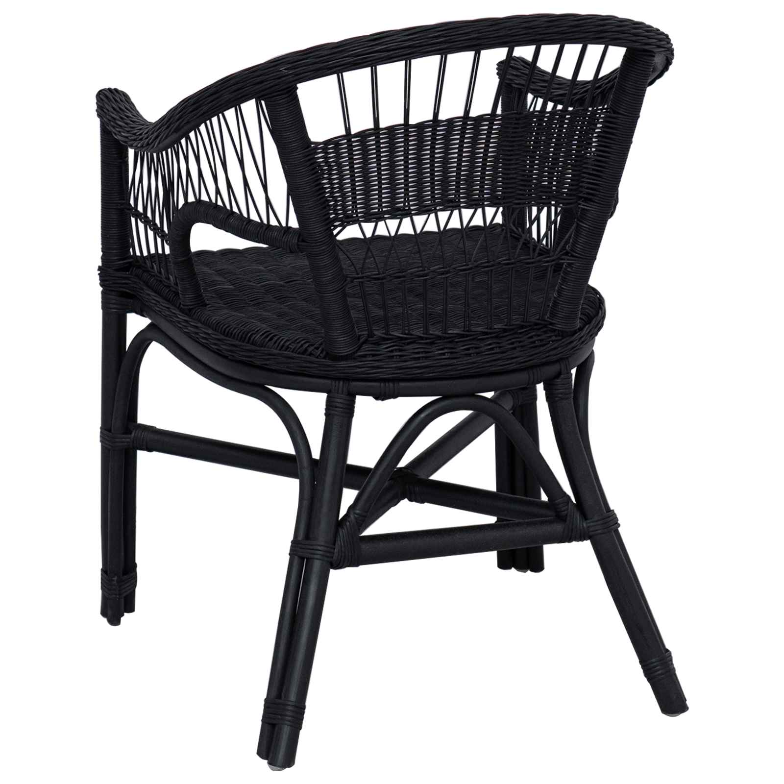 Stapelstuhl Schwarz 60 x 60 x 81 cm Rattan