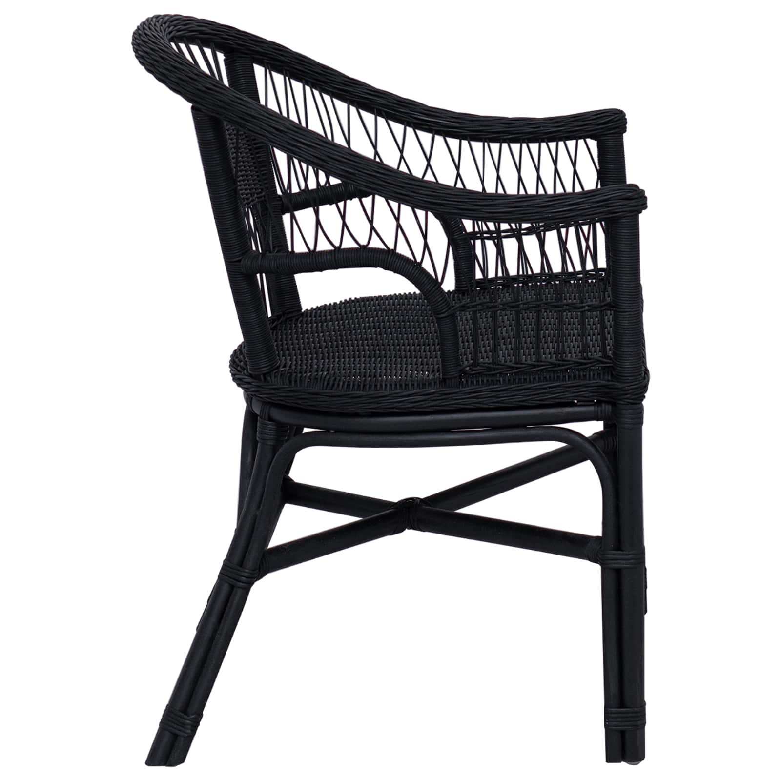 Stapelstuhl Schwarz 60 x 60 x 81 cm Rattan
