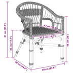 Stapelstuhl Schwarz 60 x 60 x 81 cm Rattan