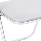Klappstuhl 2 pcs Weiß und Grau 48 x 43,5 x 81 cm Kunstleder