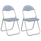 Klappstuhl 2 pcs Grau 48 x 43,5 x 81 cm Kunstleder