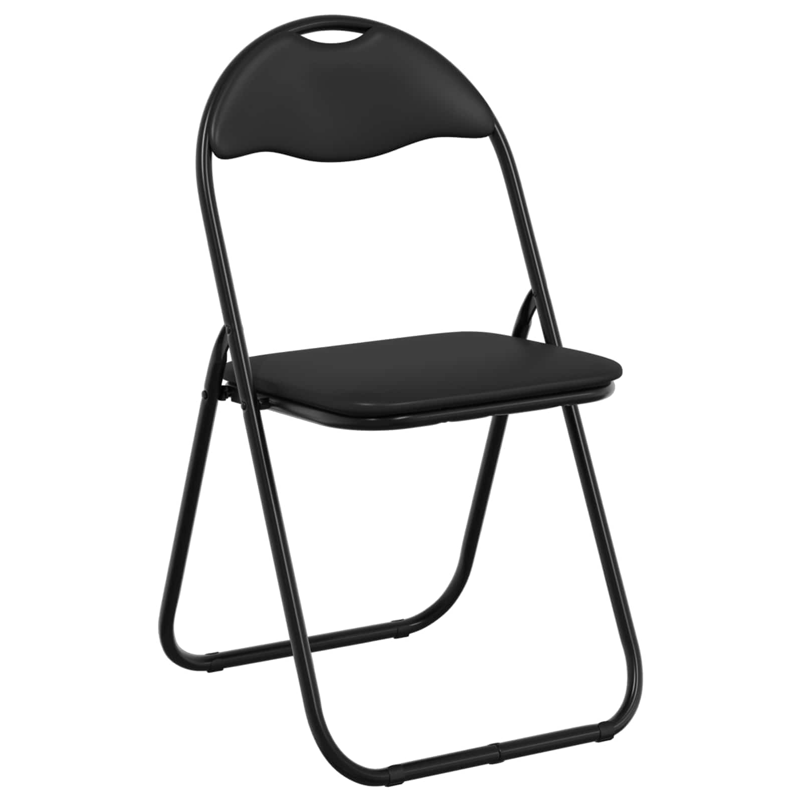 Klappstuhl 2 pcs Schwarz 48 x 43,5 x 81 cm Kunstleder
