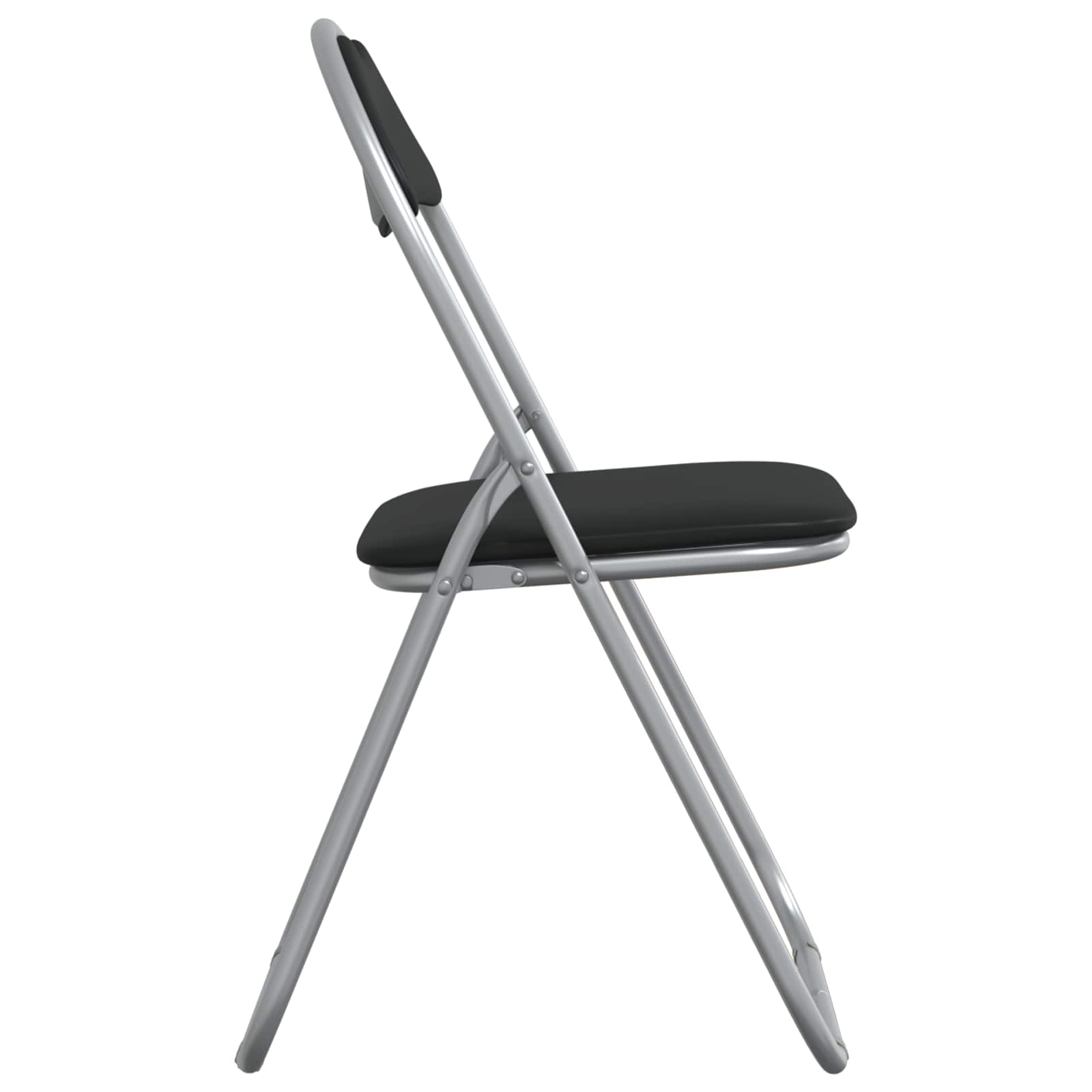 Klappstuhl 8 pcs Schwarz und Grau 48 x 43,5 x 81 cm Kunstleder