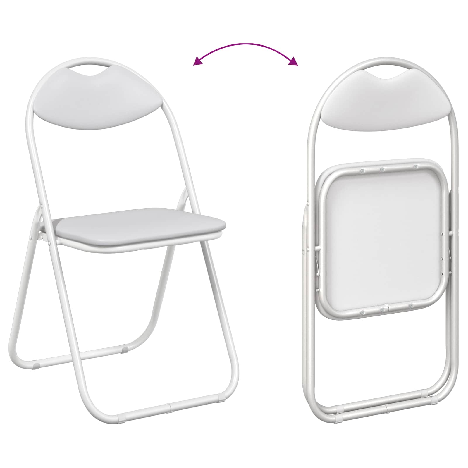 Klappstuhl 2 pcs Weiß 48 x 43,5 x 81 cm Kunstleder