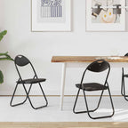 Klappstuhl 2 pcs Schwarz 48 x 43,5 x 81 cm Kunstleder