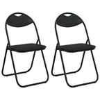 Klappstuhl 2 pcs Schwarz 48 x 43,5 x 81 cm Kunstleder