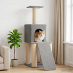 Katzennbaum mit Sisal-Kratzsäulen Hellgrau 146 cm