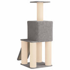 Katzennbaum mit Sisal-Kratzsäulen Hellgrau 146 cm