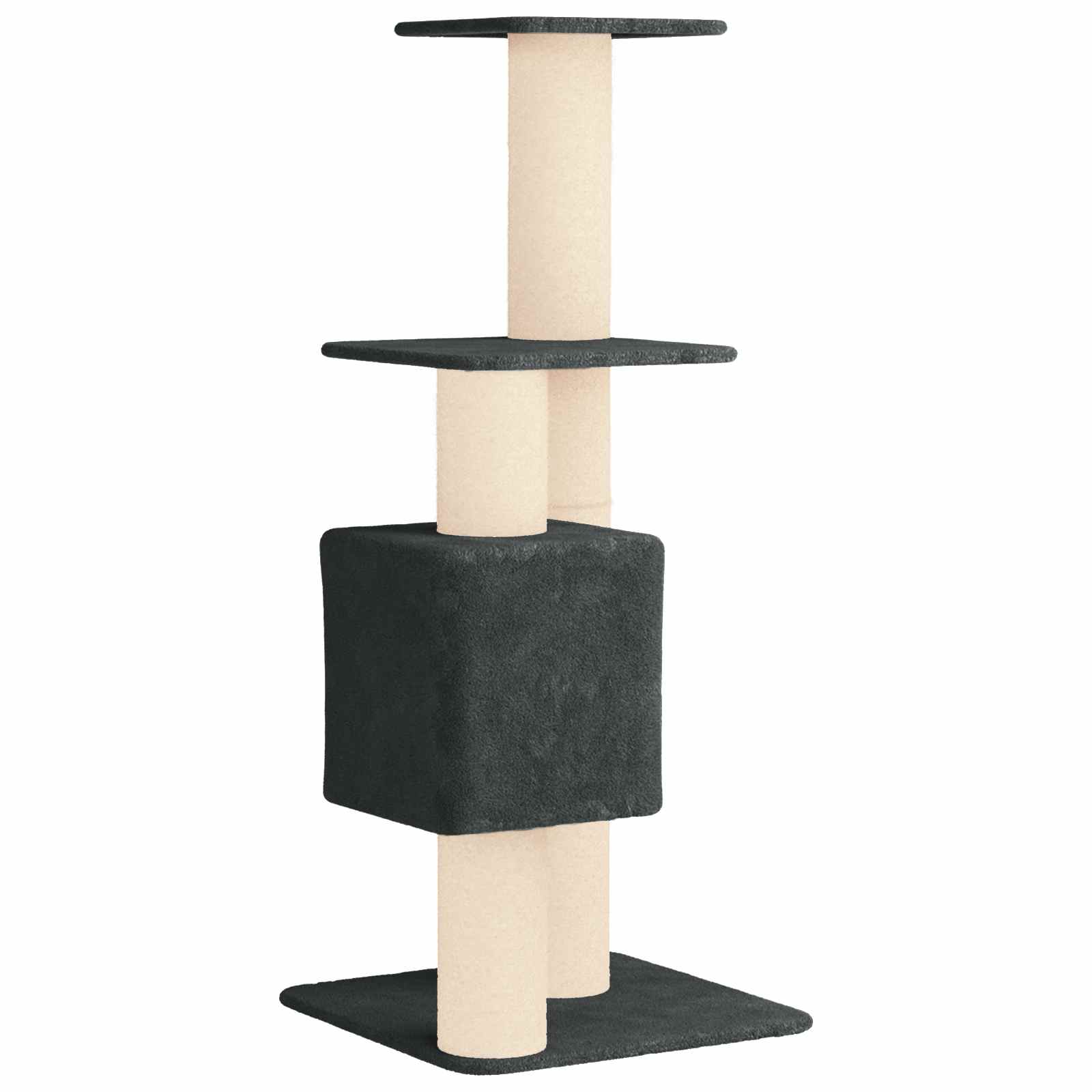 Katzennbaum mit Sisal-Kratzsäulen Dunkelgrau 137 cm