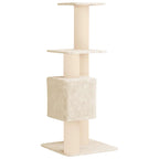 Katzennbaum mit Sisal-Kratzsäulen Creme 137 cm