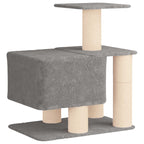 Katzennbaum mit Sisal-Kratzsäulen Hellgrau 96 cm