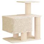 Katzennbaum mit Sisal-Kratzsäulen Creme 96 cm