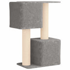 Katzennbaum mit Sisal-Kratzsäulen Hellgrau 114 cm
