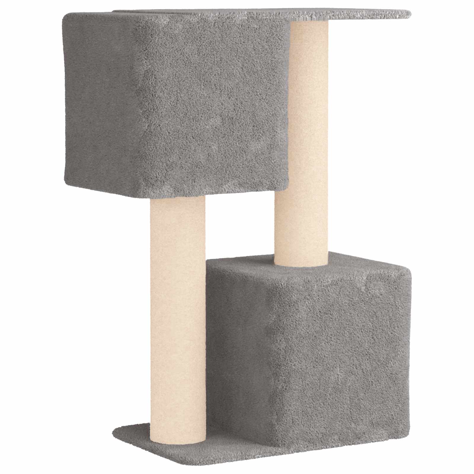 Katzennbaum mit Sisal-Kratzsäulen Hellgrau 114 cm