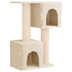 Katzennbaum mit Sisal-Kratzsäulen Creme 114 cm