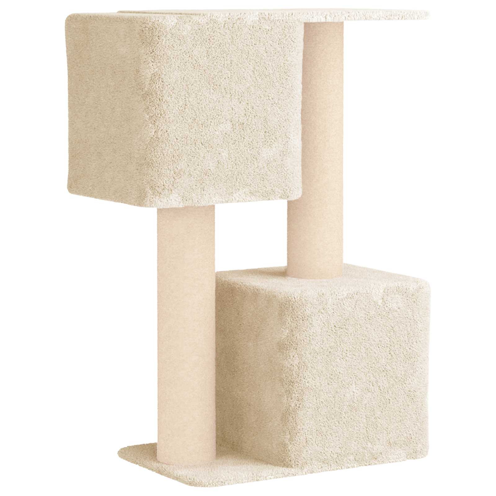 Katzennbaum mit Sisal-Kratzsäulen Creme 114 cm