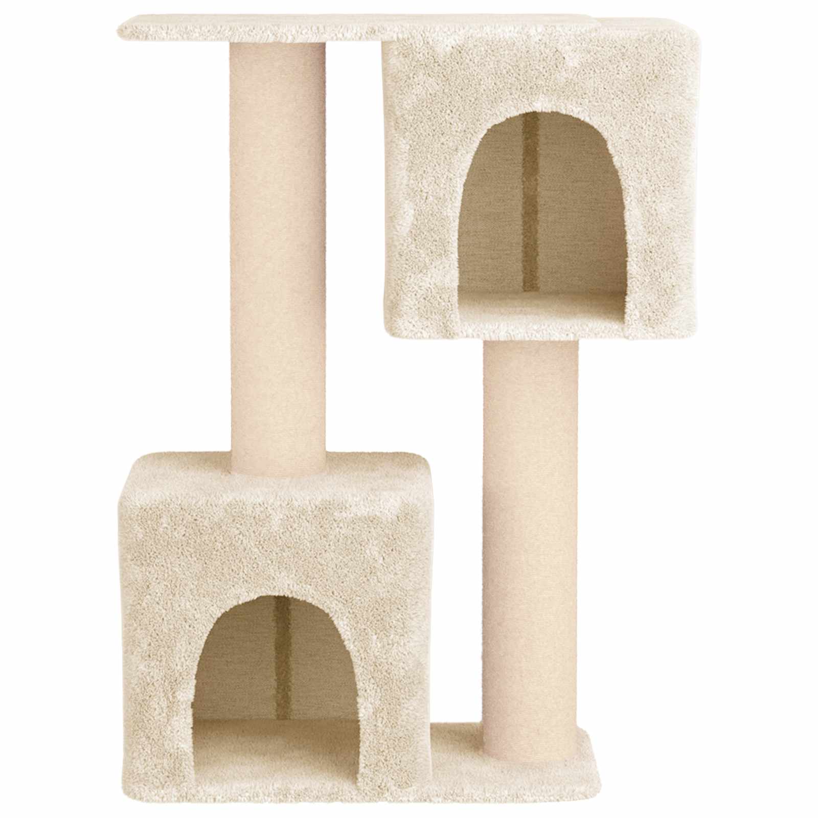 Katzennbaum mit Sisal-Kratzsäulen Creme 114 cm