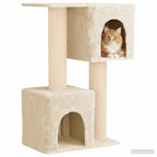Katzennbaum mit Sisal-Kratzsäulen Creme 114 cm