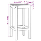 Barhocker 2 pcs Braun Massivholz Teak