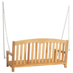 Schaukelbank Natur 114 x 61 x 61,5 cm Massivholz Teak