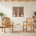 Gartenstuhl 2 pcs Natur 58 x 60 x 93 cm Massivholz Teak