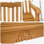 Schaukelbank Natur 114 x 60 x 60,5 cm Massivholz Teak
