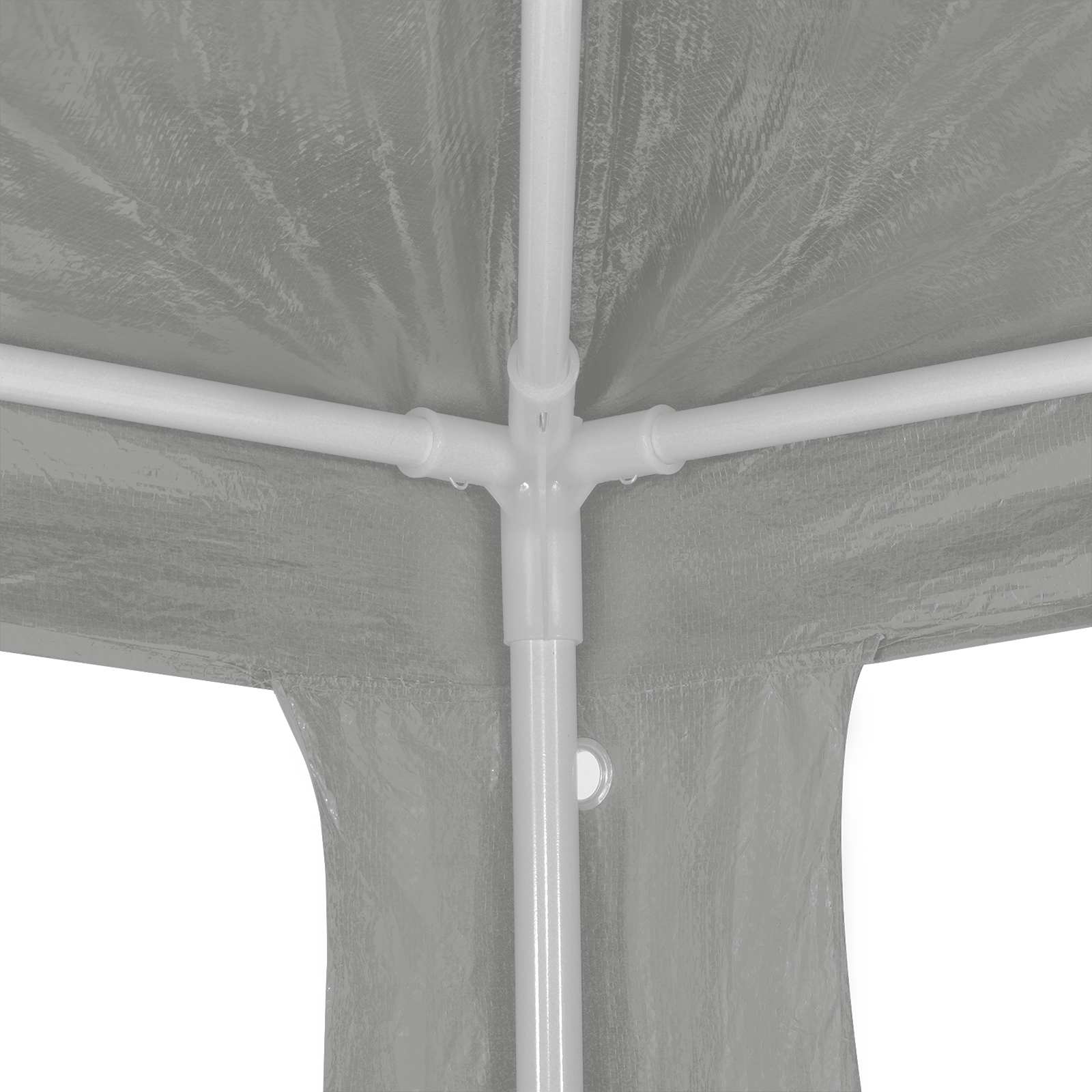 Partyzelt Hellgrau 300 x 300 x 255 cm PE und Stahl