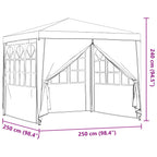 Party-Zelt Hellgrau 250 x 250 x 240 cm PE und Stahl