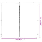Party Zelt Seitenteil 2 pcs Weiß 200 x 195 cm PE und Stahl