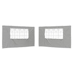 Party Zelt Seitenteil 2 pcs 400 x 195 cm Hellgrau PE und Stahl