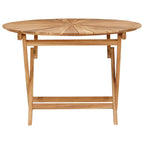 Klappbarer Gartentisch Natur Ø 110 x 75 cm Teak-Massivholz