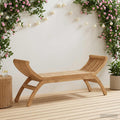 Gartenbank 2-Sitzer 126 cm Massivholz Teak Natur