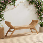 Gartenbank 2-Sitzer 126 cm Massivholz Teak Natur