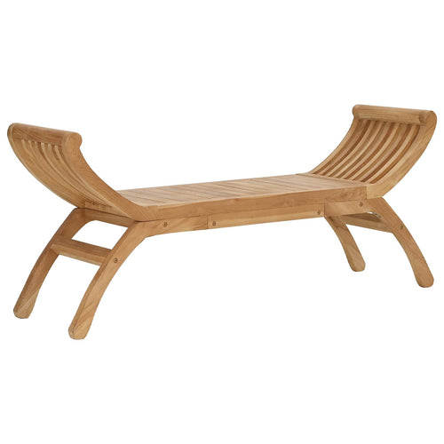 Gartenbank 2-Sitzer 126 cm Massivholz Teak Natur