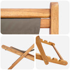 Liegestuhl Taupe Massivholz Teak