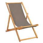 Liegestuhl Taupe Massivholz Teak