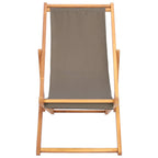 Liegestuhl Taupe Massivholz Teak