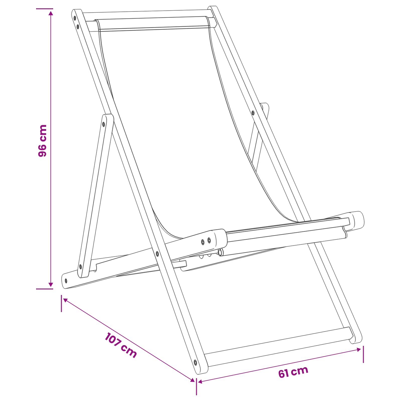 Liegestuhl Taupe Massivholz Teak