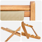 Liegestuhl Beige Massivholz Teak