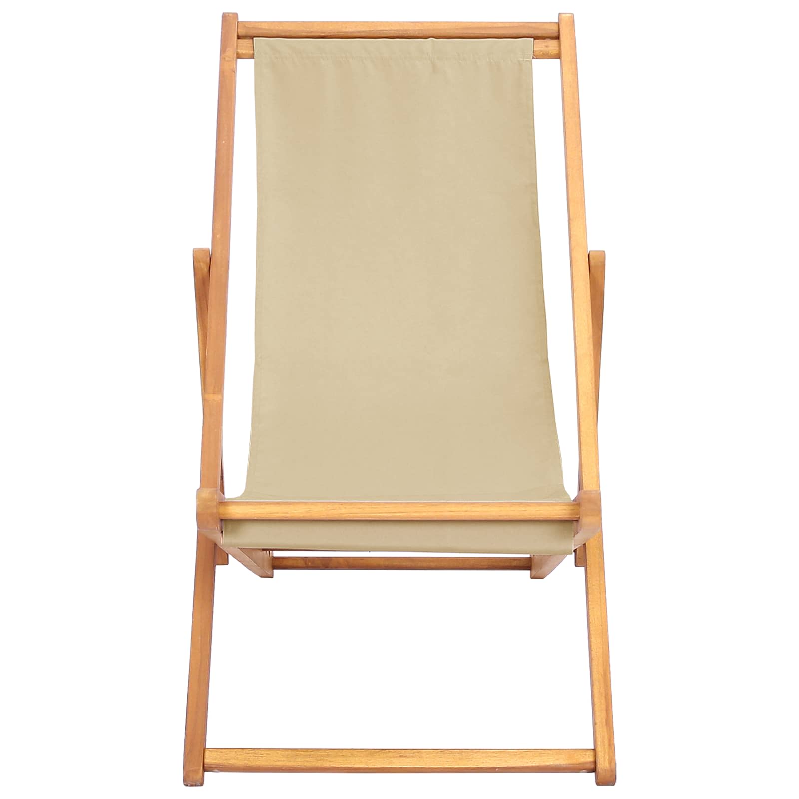Liegestuhl Beige Massivholz Teak