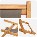 Liegestuhl Taupe Massivholz Teak