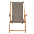Liegestuhl Taupe Massivholz Teak