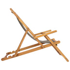 Liegestuhl Taupe Massivholz Teak