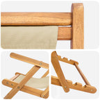 Liegestuhl Beige Massivholz Teak
